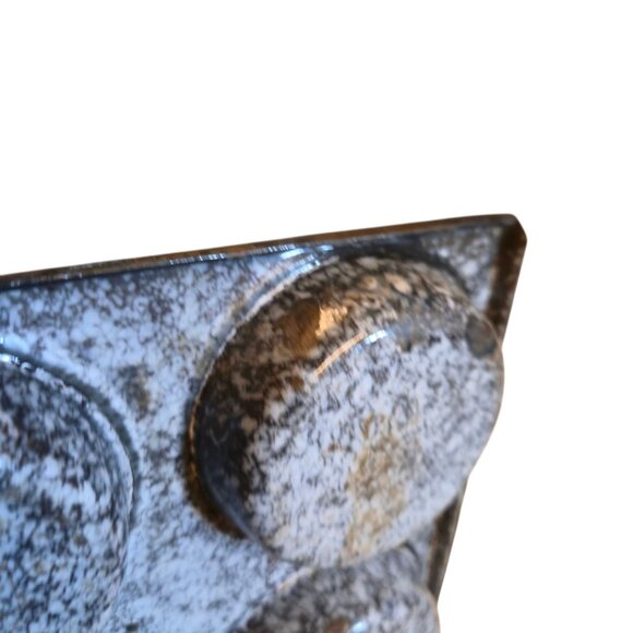 Vintage Enamelware Speckled Gray 8 Cup Muffin Pan Farmhouse Rustic Antique Decor - Picture 10 of 16